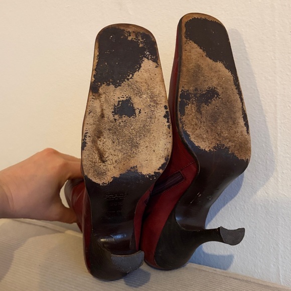 Vintage Prada Red Leather Ankle Boots | Made in Italy | 38.5 - Picture 2 of 12